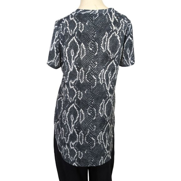ACROBAT short sleeve snake print side split gray and white top size Small - Picture 2 of 12